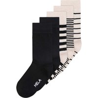 MELA Bio-Socken 'Basic' 5 Paar, mix a lot of black stripes, Gr. 39/42