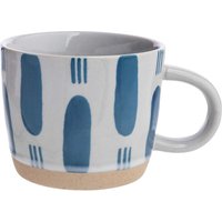 tranquillo Tasse "RUSTIC" Streifen, aus Porzellan, 250 ml, handbemalt, blau – Ansicht 1