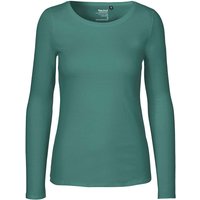 Neutral Bio-Damen-Langarmshirt mit Rundhalsaussschnitt teal, Gr. M