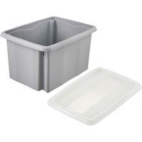 keeeper Aufbewahrungsbox "Emil Eco Line" mit Deckel "Emilia", 38x28,5x20,5 cm, 15 l, grau