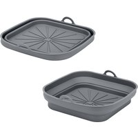 Metaltex Silikonkorb quadratisch für Airfryer, 21,5 x 21,5 cm, faltbar