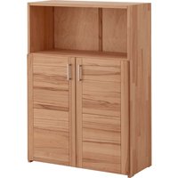 Regalschrank "buxing selet" mit 2 kurz. Tür B 80 x T 33 x H 112 cm, Rahmenfr, Kernbuche