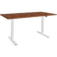 memo Höhenverstellbarer Schreibtisch "ON" weiß, Robinie massiv, B 180 x T 60 cm – Ansicht 1