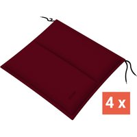 doppler Sitzkissen "CITY" mit Längssteppung, 4er-Pack, 48x48x6 cm, Polyester, bordeaux – Ansicht 1