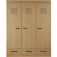 Kleiderschrank "Tobykids" 3 Türen, 3 SL, B150xT58xH190 cm, Kiefer geb./geölt – Ansicht 1
