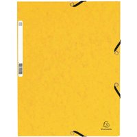 50 Exacompta Sammelmappen, Colorspan-Karton, 355 g/m², DIN A4, Gummizug, 3 Klap., gelb