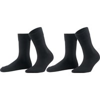 2er-Pack memo Komfort-Socken schwarz Gr. 43-46 aus Bio-Baumwolle