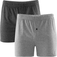 Living Crafts 2 Herren-Boxershorts "Ben" aus Bio-Baumwolle schwarz/grau gestreift, Gr. XL – Ansicht 1