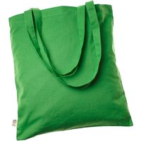 memo Bio-Baumwoll-Tragetasche, mit Fairtrade-Siegel, grün,38x42cm, lange Henkel