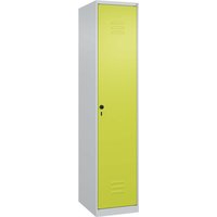 C+P Spind Classic PLUS, 1 Abteil, 1850x400x500mm, Lichtgrau/Clowngrün – Ansicht 1