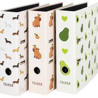 6 Falken Motivordner, DIN A4, sortiert - Avocado, Capybara, Dachshund – Ansicht 1