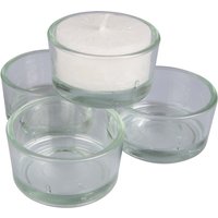 4 Teelichtgläser aus Recyclingglas, klar – Ansicht 1