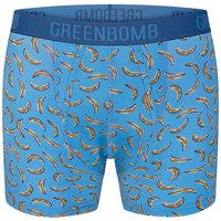 GREENBOMB Bio-Herren-Boxershort 'Bananas', blau/gelb mix, Gr. M