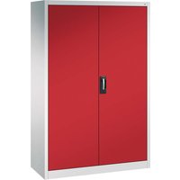 C+P Stahlschrank mit Flügeltüren "Acurado" H1950xB1200xT500mm, Lichtgrau/Rubinrot