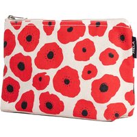 MELA Kosmetiktasche aus Bio-Baumwoll-Canvas 20 x 15 cm, greige/poppy print
