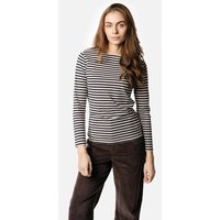Living Crafts Bio-Damen-Langarmshirt "SINIA" mit U-Boot-Ausschnitt, ink blue/dove, Gr. S – Ansicht 1