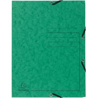 25 Exacompta Sammelmappen, Colorspan-Karton, 355 g/m², DIN A4, Gummizug, 3 Klappen, grün