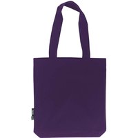 Neutral Bio-Tragetasche mit Bodenfalte, purple