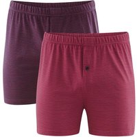 Living Crafts 2 Herren-Boxershorts "Ben" aus Bio-Baumwolle blau/rot gestreift, Gr. M