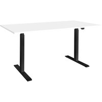 memo Höhenverstellbarer Schreibtisch "ON" schwarz, Buche weiß lackiert, B 110 x T 80 cm