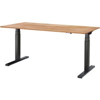 memo Höhenverstellbarer Schreibtisch "Sit-Up 3.0" schwarz, Buche massiv, 120 x 80 cm – Ansicht 1