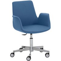Besucherstuhl "2010" mit Aluminium-Fußkreuz, blau
