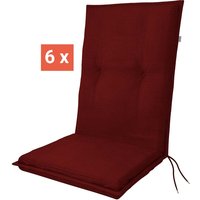 doppler Auflage "STAR" Midi, 6er-Pack, 110x48x6 cm, Polyester, bordeaux