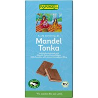 RAPUNZEL Bio-Vollmilch-Schokolade "Mandel-Tonka", 100 g