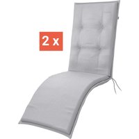 doppler Auflage "STAR" für Relaxliege, 2er-Pack, 170 x 48 x 6 cm, Polyester, grau