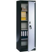 Feuergeschützte Flügeltürenschrank anthrazit/alusilber B 65 cm, H 195 cm – Ansicht 1