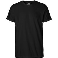 Neutral Bio-Herren-T-Shirt mit Roll-Up-Ärmeln, schwarz, Gr. M – Ansicht 1