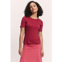 tranquillo Damen-T-Shirt "Lillyy" aus Tencel-Baumwoll-Mix, stripes red, Gr. M – Ansicht 1