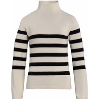 Living Crafts Bio-Damen-Pullover "Paloma" mit hohem Kragen, black/cream, Gr. XL