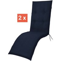 doppler Auflage "STAR" für Relaxliege, 2er-Pack, 170 x 48 x 6 cm, Polyester, dunkelblau – Ansicht 1