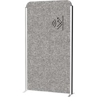 MAUL Stellwandsystem "MAULcocoon" silber, Akustik 100 x 180 cm, Stand, dunkelgrau – Ansicht 1