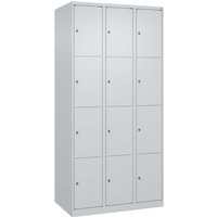 C+P Schließfachschrank Classic PLUS, 12 Fächer, 1850x900x500mm, Lichtgrau/Lichtgrau – Ansicht 1
