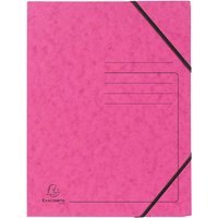 25 Exacompta Eckspannmappen, Colorspan-Karton, 355 g/m², DIN A4, Gummizug, rosa