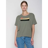 GREENBOMB Bio-Damen-T-Shirt 'Pathway' weit geschnitten, olive, Gr. L – Ansicht 1