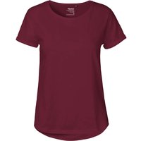 Neutral Bio-Damen-T-Shirt mit Roll-Up-Ärmeln, bordeaux, Gr. XL – Ansicht 1