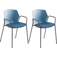 2x Besucherstuhl "2511" hellblau, mit Armlehnen, hellblau – Ansicht 1