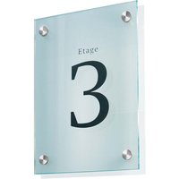 SignSystems Wandschild DIN A4 "Cristallo" 21 x 29,7 cm, 4 Halter, Ø 18 mm – Ansicht 1