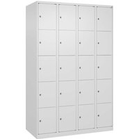 C+P Schließfachschrank Classic PLUS, 20 Fächer, 1850x1200x500mm, Verkehrsweiß/Verkehrsweiß – Ansicht 1
