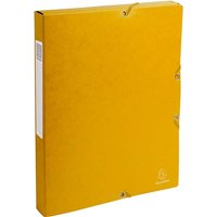 8 Exacompta Archivboxen, Colorspan-Karton, 600 g/m², DIN A4, Gummizug, RB 25 mm, gelb