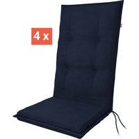 doppler Auflage "STAR" für Hochlehner, 4er-Pack, 119x48x6 cm, Polyester, dunkelblau – Ansicht 1