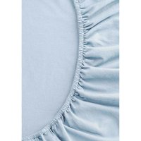 MELA Bio-Spannbettlaken 'PAMBAN' aus Jersey, 180/200 x 200 cm, cloudy blue – Ansicht 1