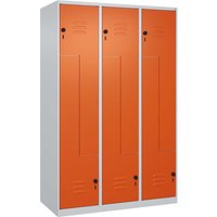 C+P Z-Spind Classic PLUS, 6 Fächer, 1850x1200x500mm, Lichtgrau/Reinorange – Ansicht 1