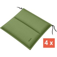 doppler Sitzkissen "CITY" mit Längssteppung, 4er-Pack, 48x48x6 cm, Polyester, grün – Ansicht 1