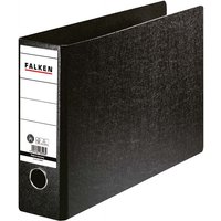 12 Falken Ordner, Hartpappe, 1550 g/m², DIN A4 quer, RB 80 mm, schwarz