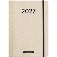 Matabooks Buchkalender "Samaya Basic" 2027 DIN A5 aus Süßgraspapier, nature M