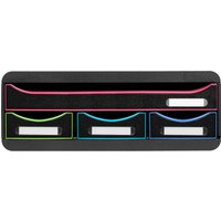 Exacompta Schubladenbox Toolbox "Black Office" DIN A4+, 4 Schubladen, schwarz/harlekin